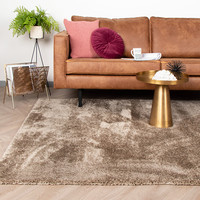 Hoogpolig vloerkleed - Glazy Taupe