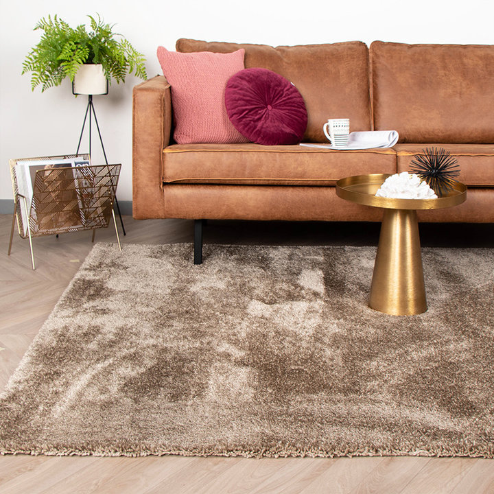 Hoogpolig vloerkleed - Glazy Taupe