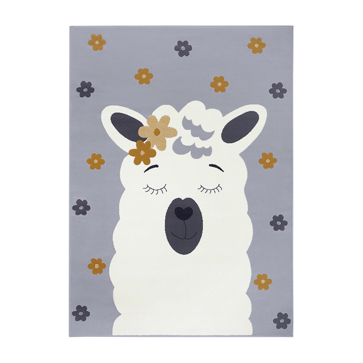 Kindervloerkleed - Lara Alpaca Grijs/Geel - 1