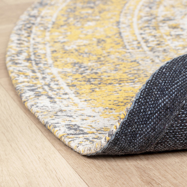 Rond Vintage vloerkleed - Admire Geel - 5