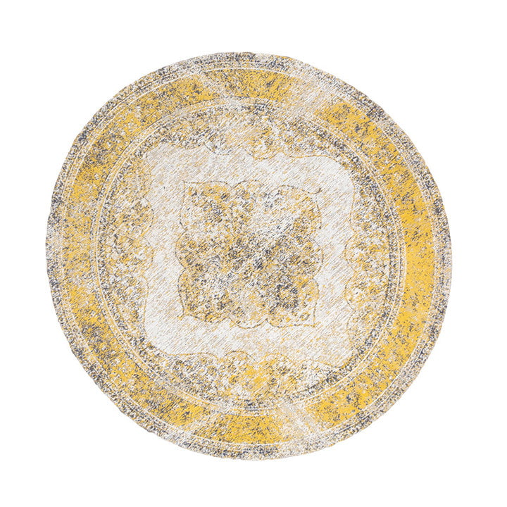 Rond Vintage vloerkleed - Admire Geel - 1