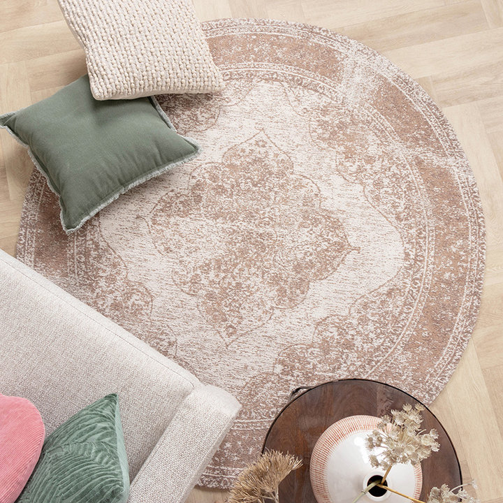 Rond Vintage vloerkleed - Admire Taupe - 2