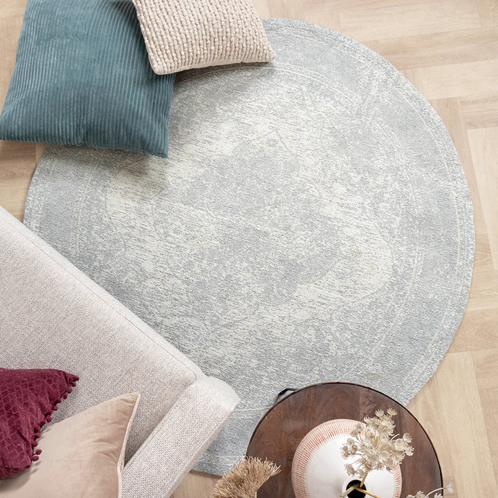 Rond Vintage vloerkleed - Admire Lichtgrijs - 2