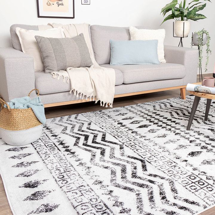 Scandinavisch Vloerkleed - Scandi Noak Zwart/Wit - 3