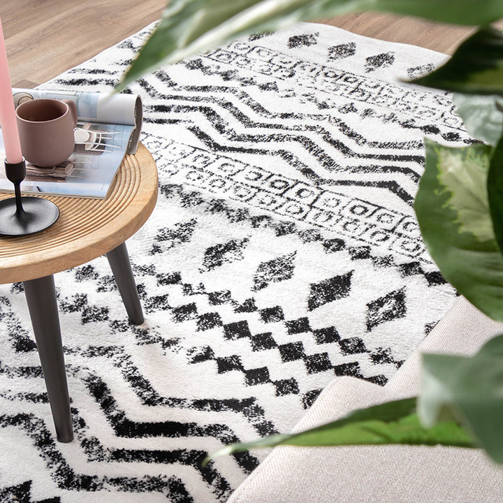 Scandinavisch Vloerkleed - Scandi Noak Zwart/Wit - 2
