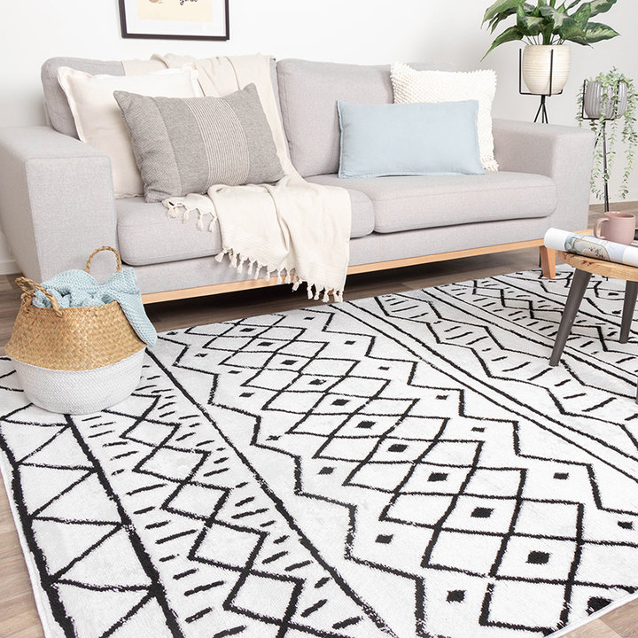 Scandinavisch Vloerkleed - Scandi Stina Zwart/Wit - 3