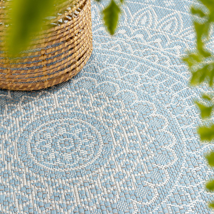 Rond Buitenkleed - Summer Azteca Lichtblauw - 4