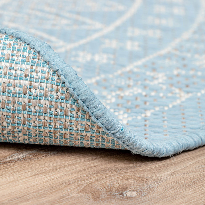 Rond Buitenkleed - Summer Azteca Lichtblauw - 5