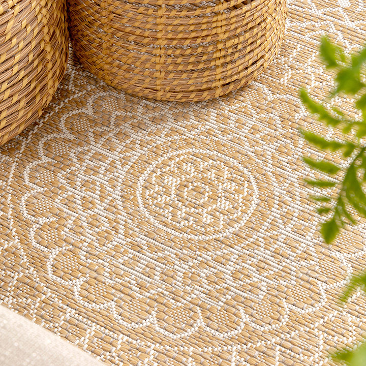 Rond Buitenkleed - Summer Azteca Geel - 4