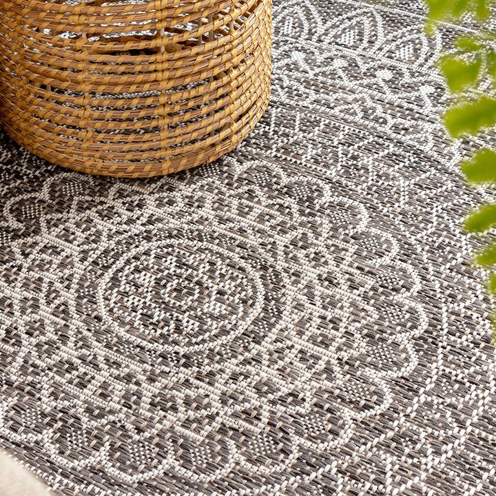 Rond Buitenkleed - Summer Azteca Grijs - 3