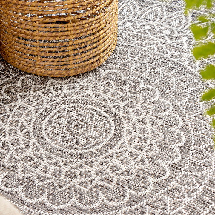 Rond Buitenkleed - Summer Azteca Lichtgrijs - 3
