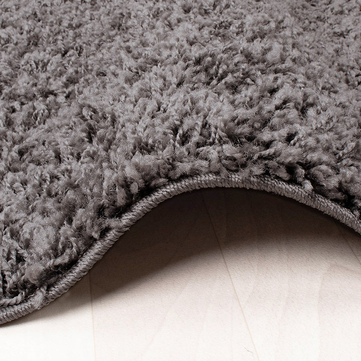 Hoogpolig vloerkleed - Solid Donker Grijs - 4