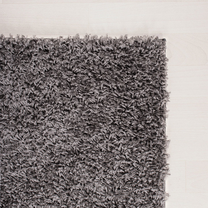 Hoogpolig vloerkleed - Solid Donker Grijs - 5