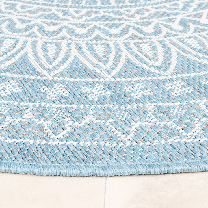 Rond Buitenkleed - Summer Azteca Lichtblauw - 7