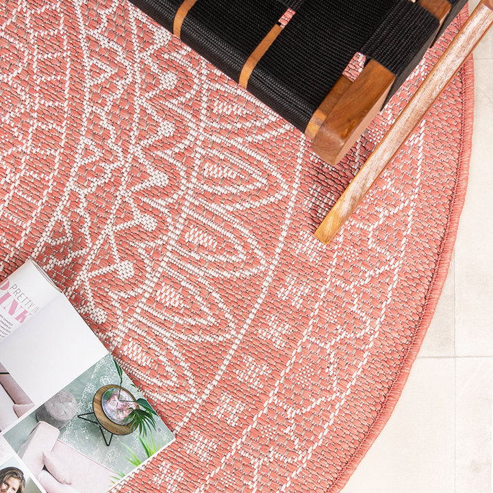 Rond Buitenkleed - Summer Azteca Roze - 3