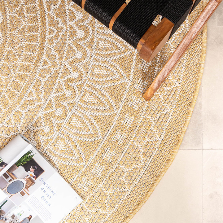 Rond Buitenkleed - Summer Azteca Geel - 3