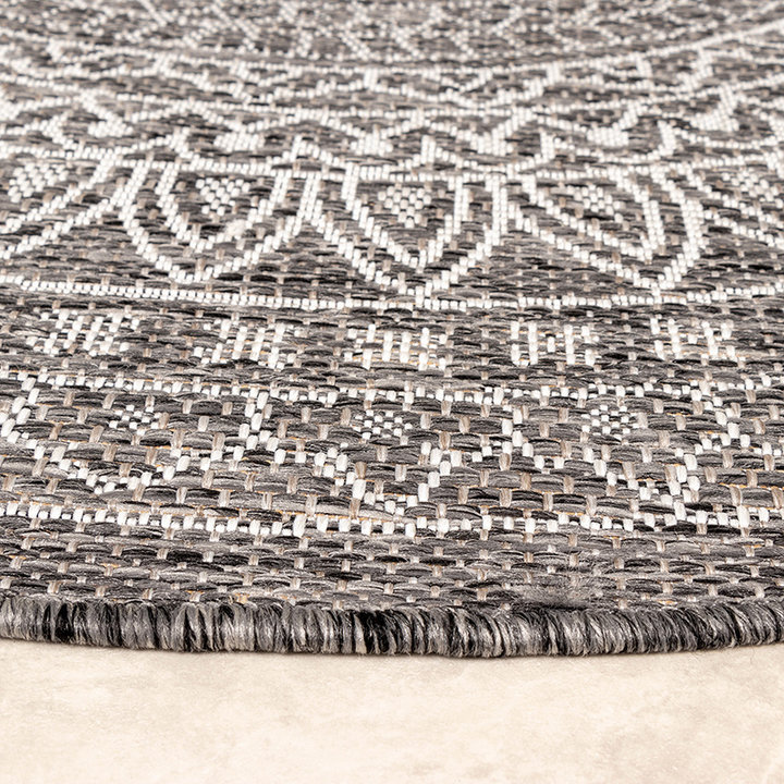Rond Buitenkleed - Summer Azteca Grijs - 5