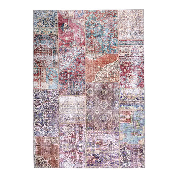 Patchwork vloerkleed - Azara Rood - 1