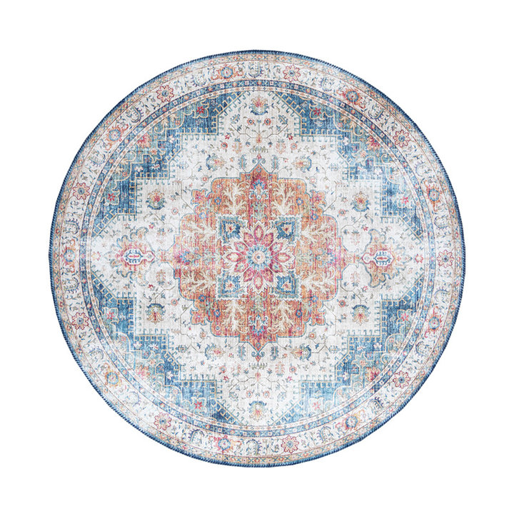 Rond Vintage vloerkleed - Azara Lichtblauw - 1