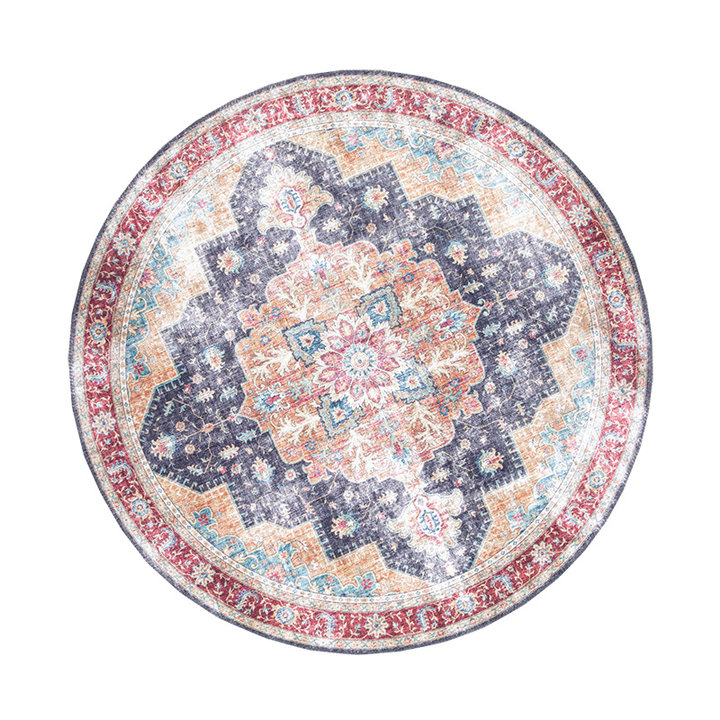 Rond Vintage vloerkleed - Azara Blauw/Rood - 1