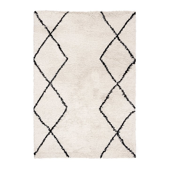  Hoogpolig vloerkleed - Sensa Double Creme/Zwart - 1