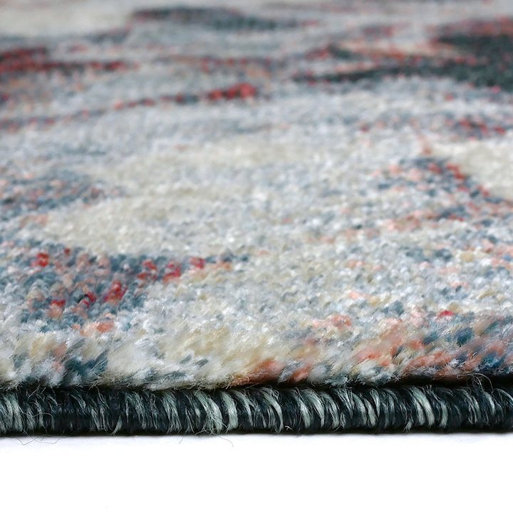 Bloemen vloerkleed - Flores Blauw/Rood - 6