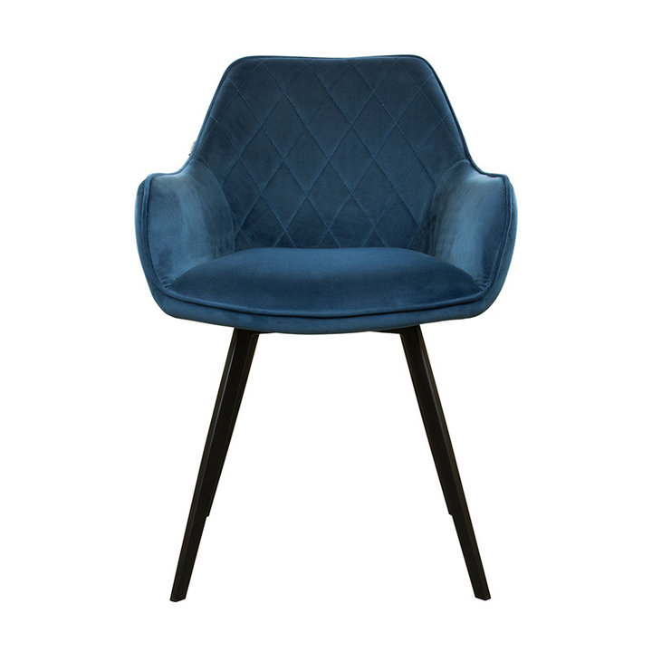 Velvet eetkamerstoel - Karl Donkerblauw - 2