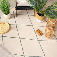 Scandinavisch buitenkleed – Odin Lines Creme Groen