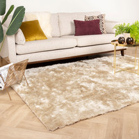 Hoogpolig vloerkleed - Glorious Champagne / Creme