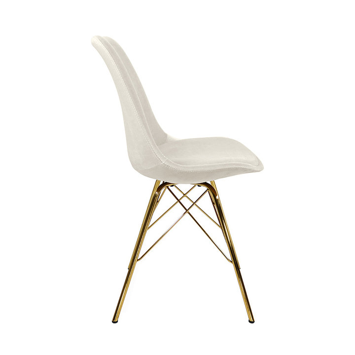 Stoel Velvet Ivoor - Goud frame - 1