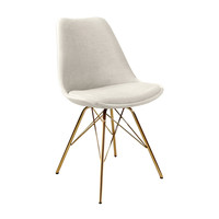 Stoel Velvet Ivoor  - Goud frame