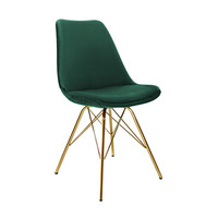 Stoel Velvet Donkergroen  - Goud frame
