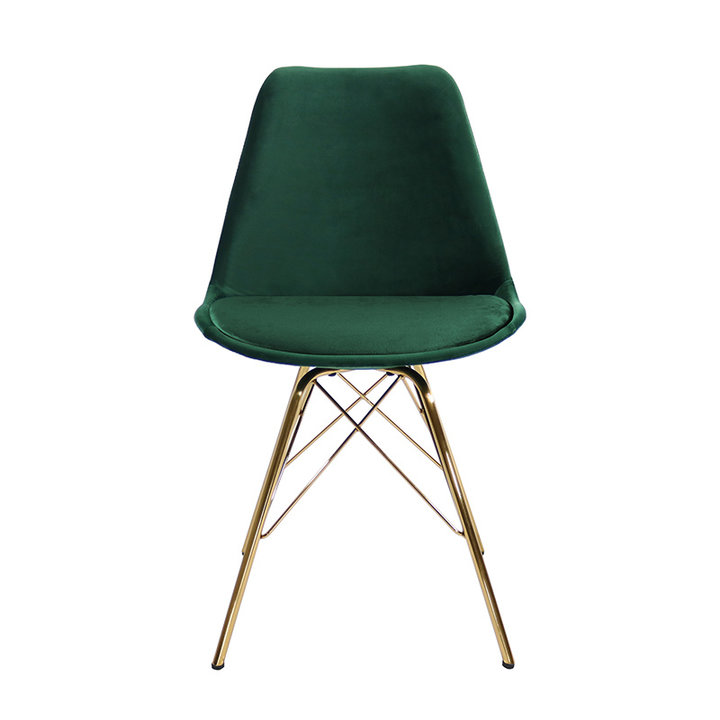 Stoel Velvet Donkergroen - Goud frame - 3