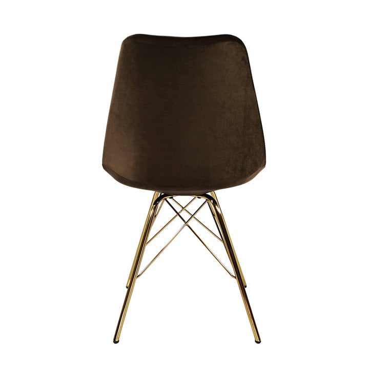 Stoel Velvet Koffiebruin  - Goud frame - 3