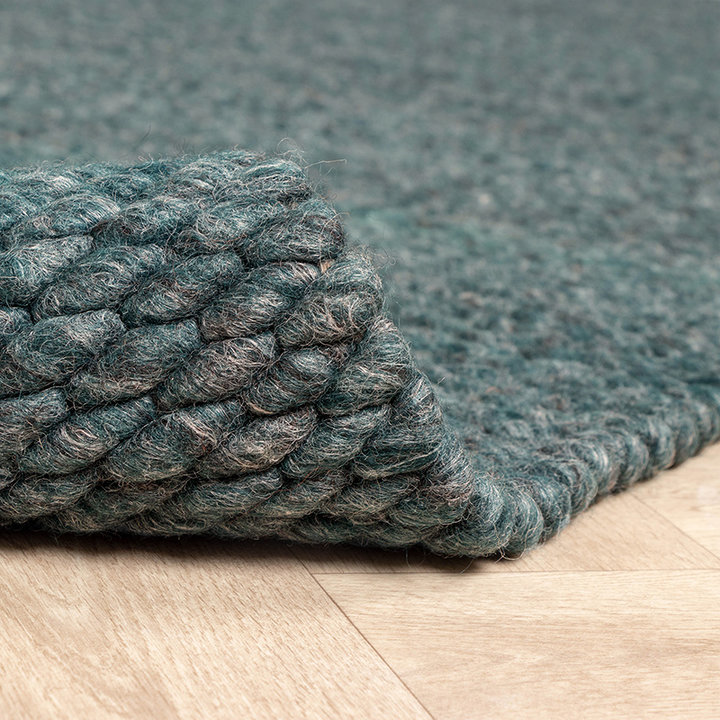 Wollen vloerkleed - Brilliant Blauw/Groen - 5