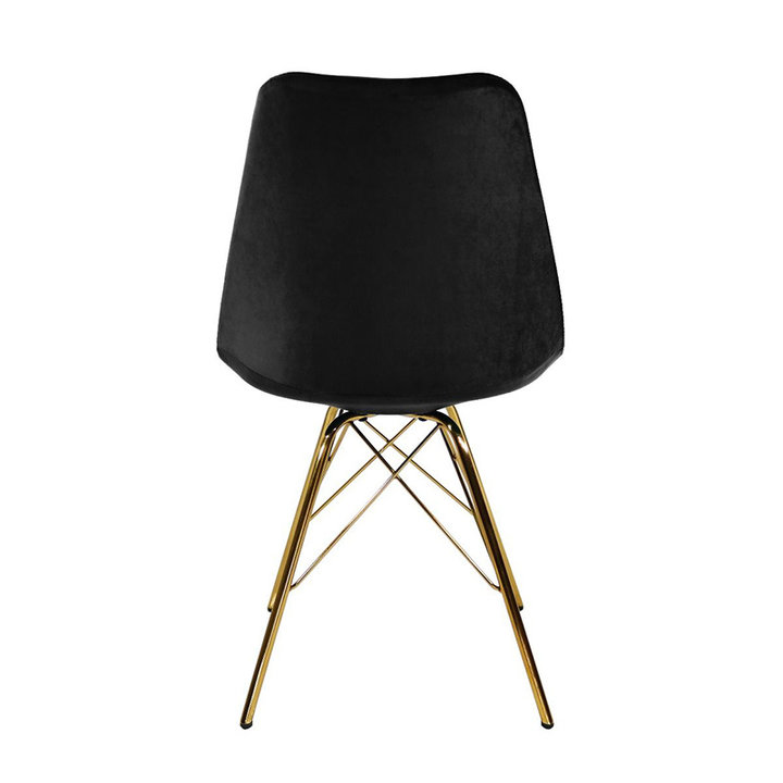 Stoel Velvet Zwart - Goud frame - 3