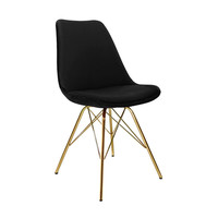 Stoel Velvet Zwart - Goud frame