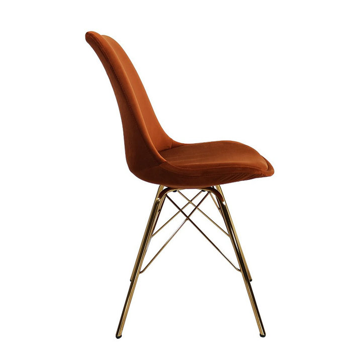 Stoel Velvet Oranje - Goud frame - 1