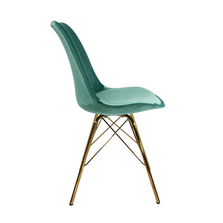Stoel Velvet Mintgroen - Goud frame - 1