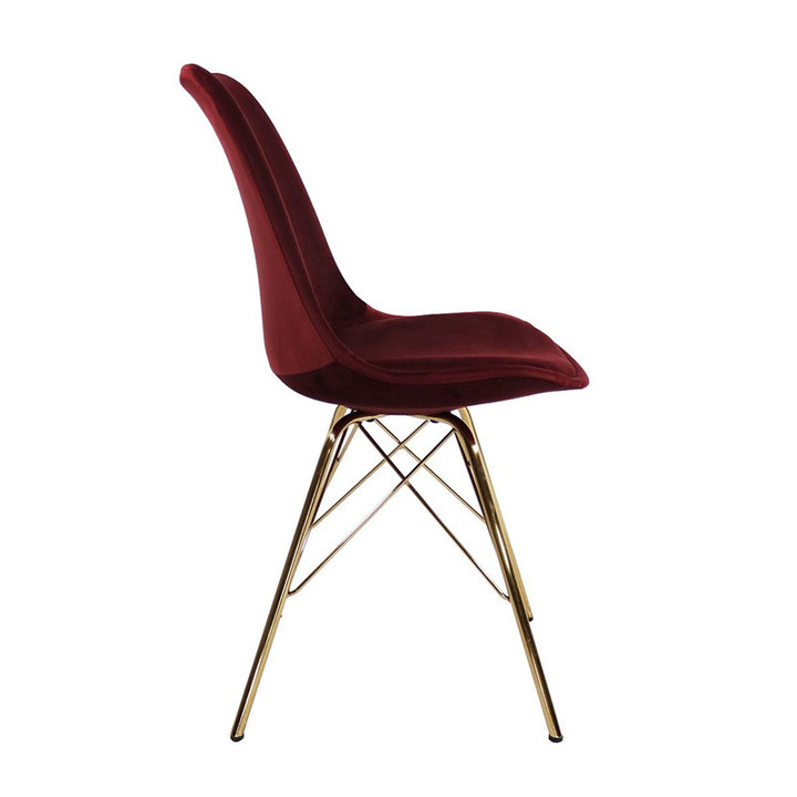 Stoel Velvet Rood - Goud frame - 1