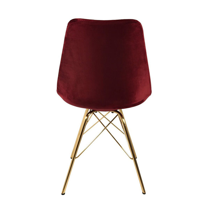Stoel Velvet Rood - Goud frame - 2