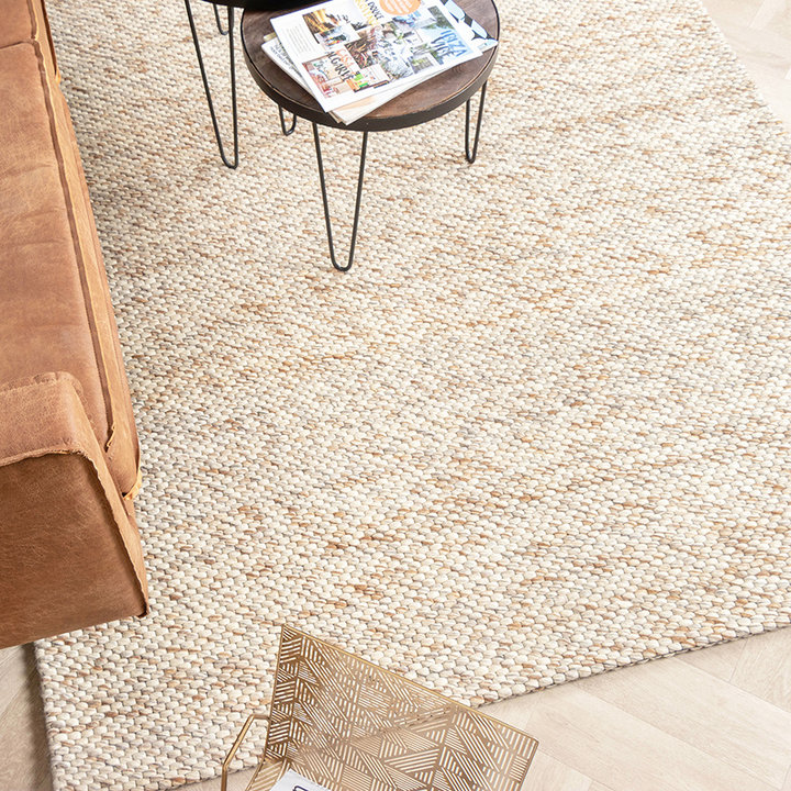 Wollen vloerkleed - Melange Creme / Bruin Gemeleerd - 3