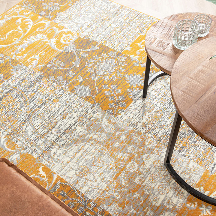 Patchwork vloerkleed - Famous Oker Geel - 3