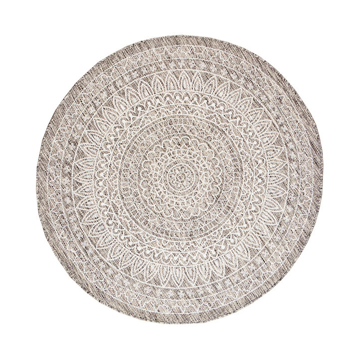 Rond Buitenkleed - Summer Azteca Lichtgrijs - 1