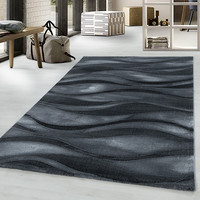 Modern vloerkleed - Streaky Current Zwart Grijs