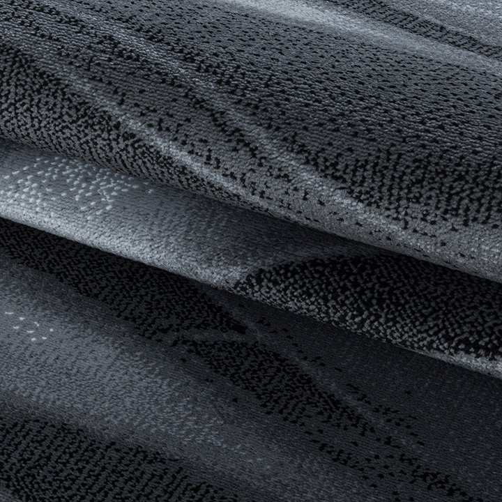 Modern vloerkleed - Streaky Current Zwart/Grijs - 5