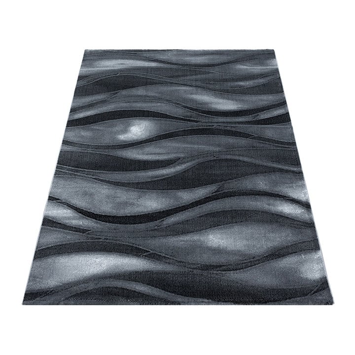 Modern vloerkleed - Streaky Current Zwart/Grijs - 2