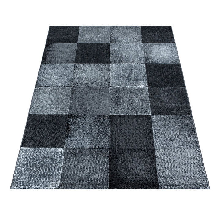 Modern vloerkleed - Streaky Box Zwart/Grijs - 2