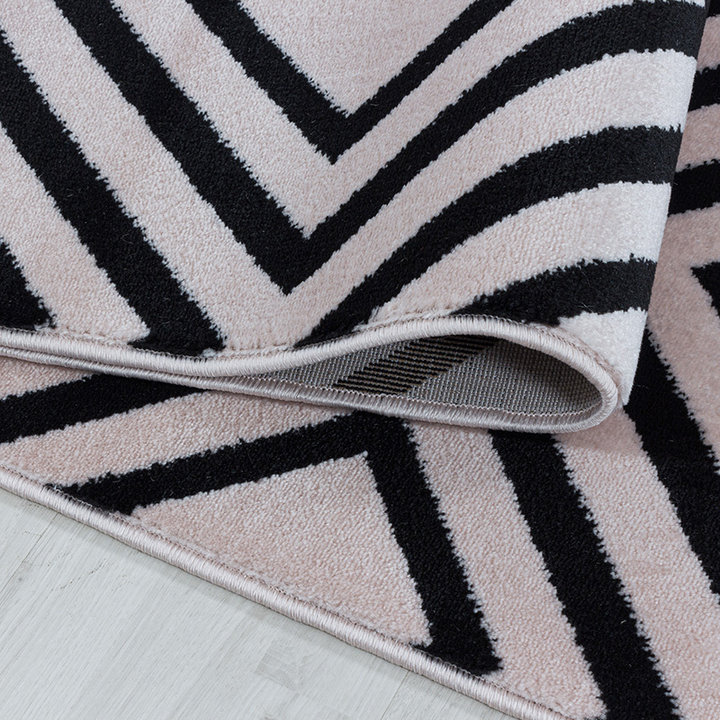 Modern vloerkleed - Streaky Square Roze/Zwart - 4