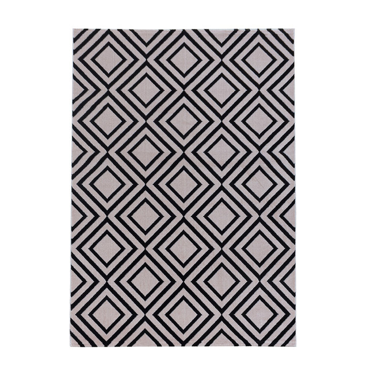 Modern vloerkleed - Streaky Square Roze/Zwart - 1